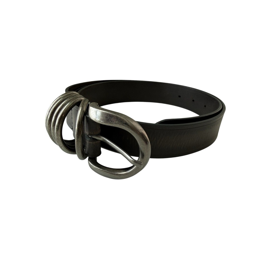 Free People Leather Belt Women's Small Medium Brown Silver Boho Y2K Casual Beach